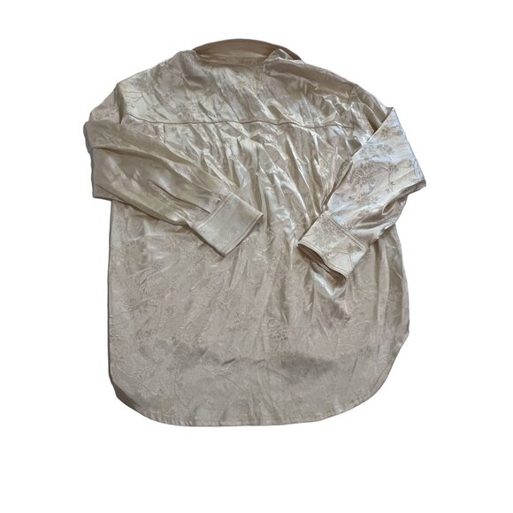 My Mum Made It Satin Hibiscus Oversized Blouse in Ivory - Picture 4 of 4